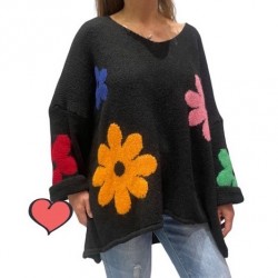 Pull fleurs oversize