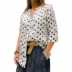 Chemise coeurs lin