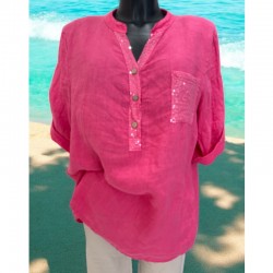 Chemise lin sequins
