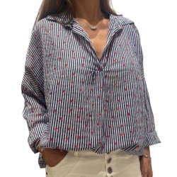 Chemise lignée coeurs