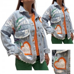 Veste jean's SMILE Coeurs