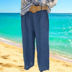 Pantalon lin et ceinture
