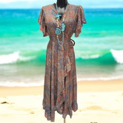 Robe soie cache-coeur