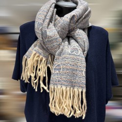 Echarpe Coeurs, franges