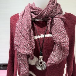 Foulard zèbre bordeau