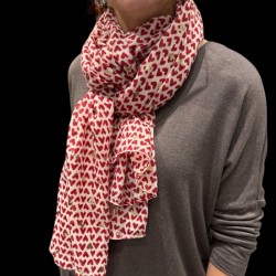 Foulard coeurs rouge / doré
