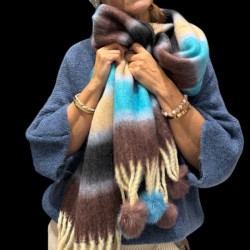 Echarpe hiver avec pompons