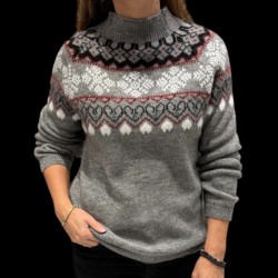 Pull col cheminée, gris ,...