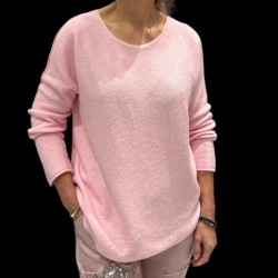Pull rose, manches longues