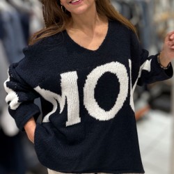 Pull AMOUR, marine, curvy ,...