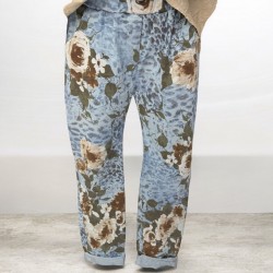 Pantalon à fleurs, bleu...