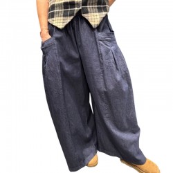 Pantalon large, poches