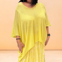 Pull brillant jaune