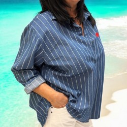 Chemise lignée Coeur