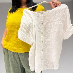 Chemise lin, dos boutons