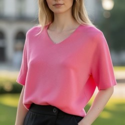 Pull, qualité modal, corail