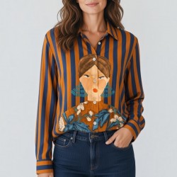 Chemise lignée, visage