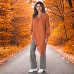 Pull décalé, dentelle